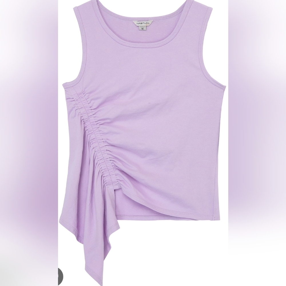 Habitual Light Purple Asymetrical Rouched Tank Top
